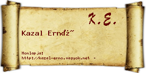 Kazal Ernő névjegykártya