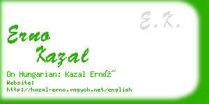 erno kazal business card